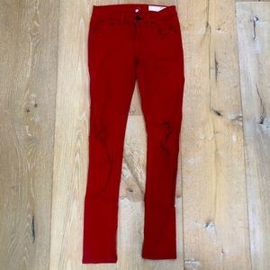 Cool Vintage Rag and Bone Ripped Red Jeans